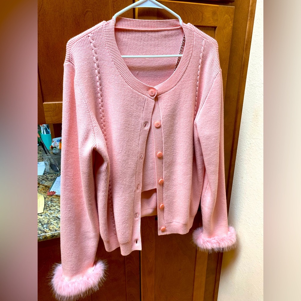 Pink Fuzzy Top